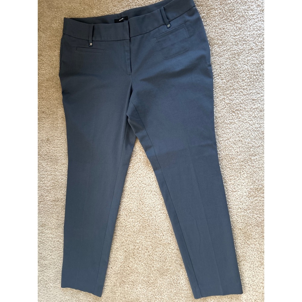Alfani Women Gray Tummy Control Slim Leg Dress Pants Size 14 Stretch Trousers